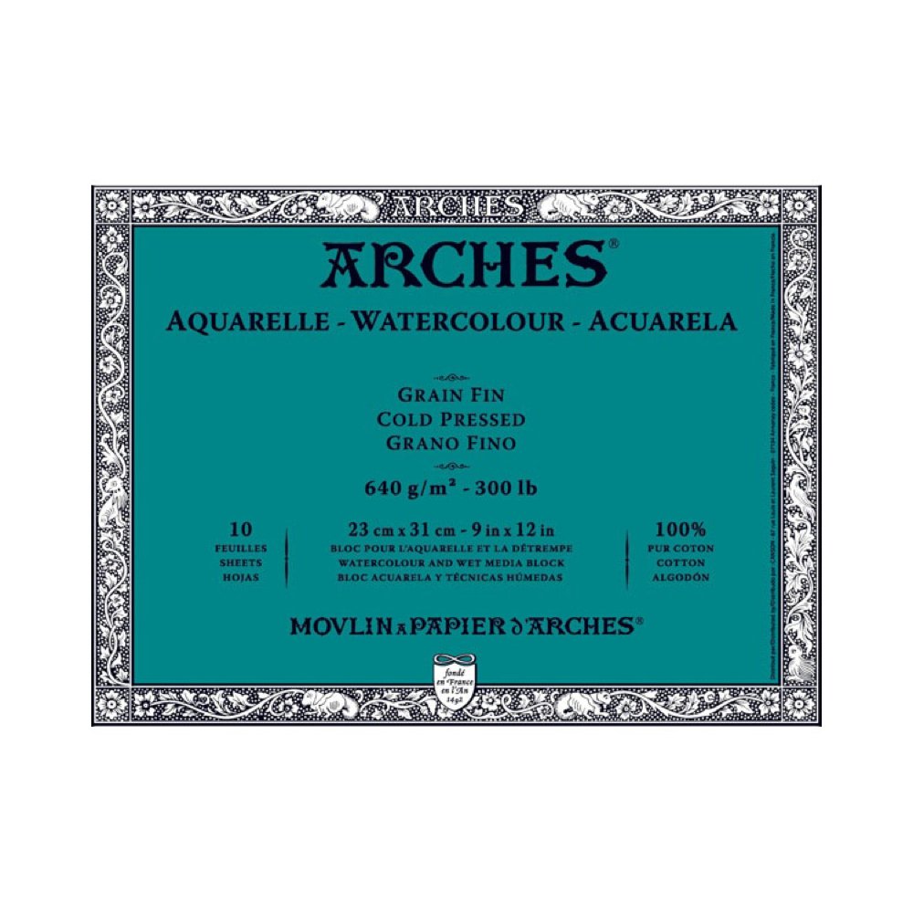 Arches- Aquarellpapier - 4-seitig geleimt - 23 cm x 30,5 cm - 640 g/m2