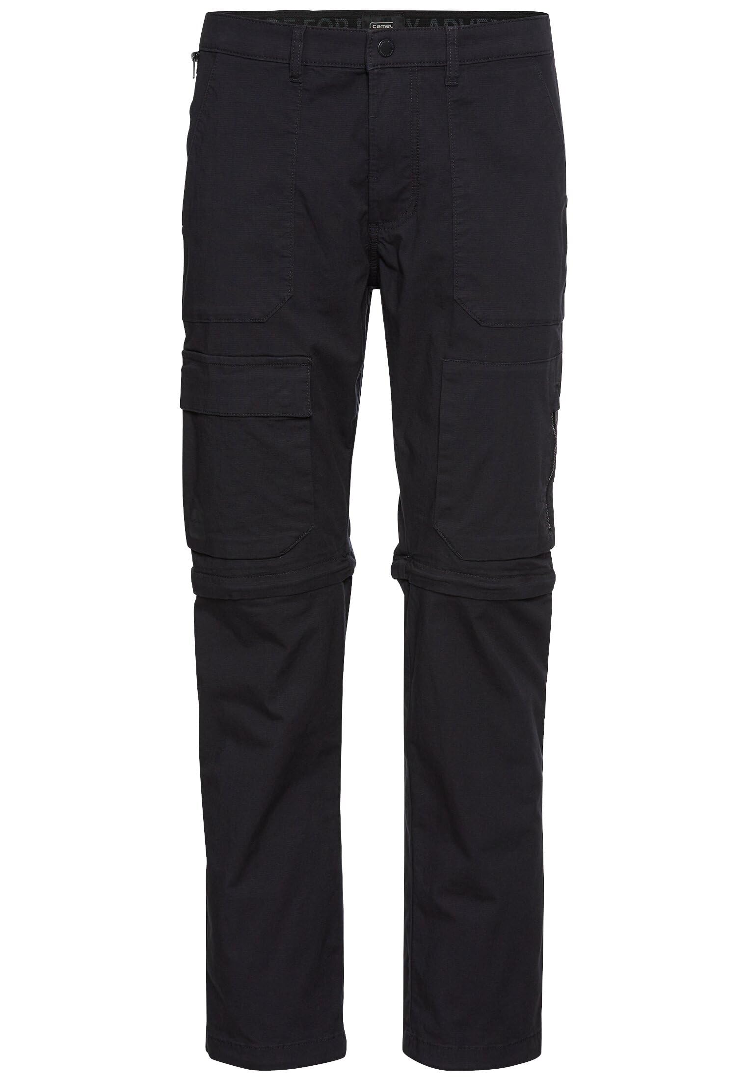 camel active Men's Zip-Off Cargo Trousers in Relaxed Fit, darkblue, 34 W/36 L