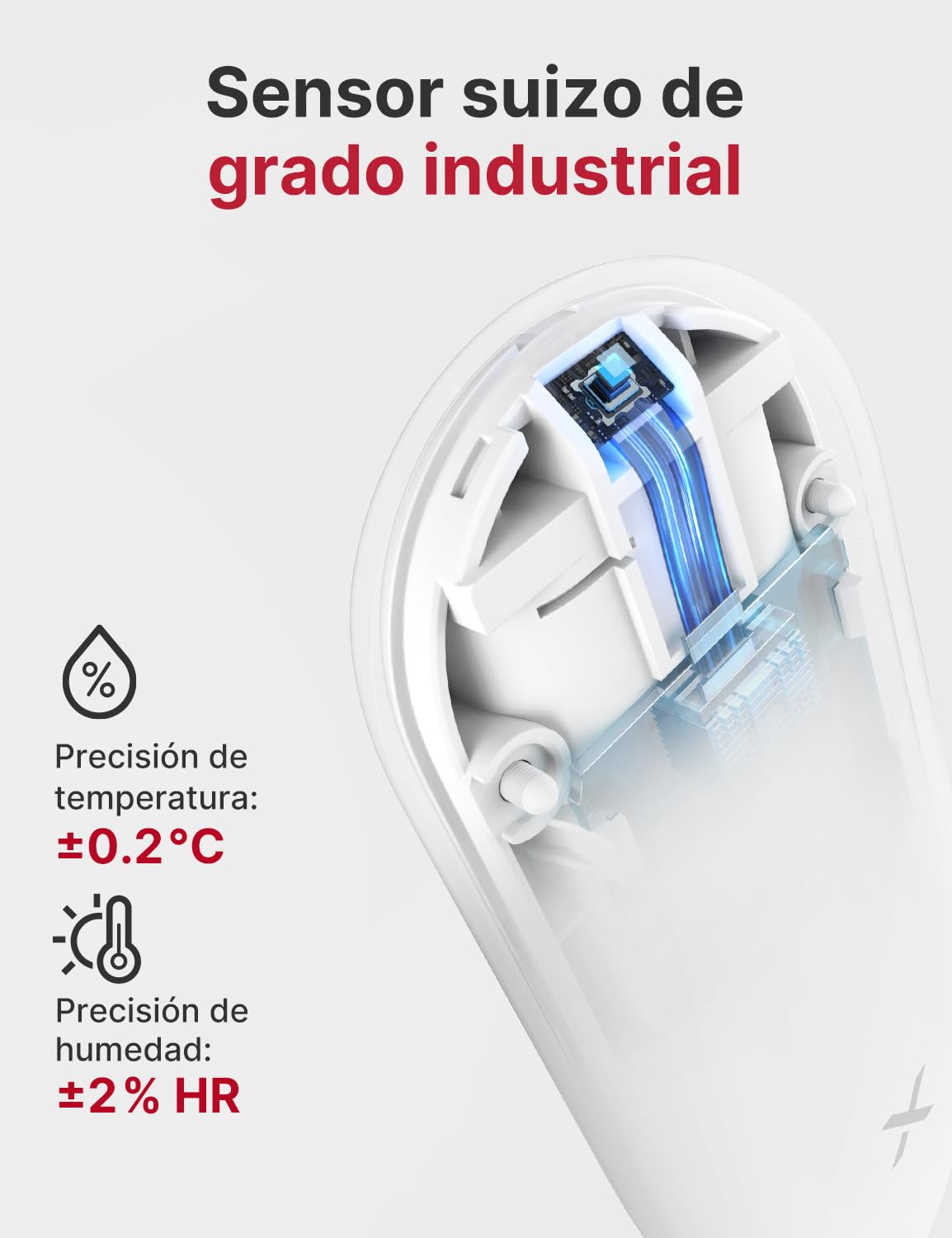 X-Sense termómetro higrómetro inalámbrico para interiores, control de temperatura y humedad vía app, la app requiere estación base SBS50, exportación de datos, 1 sensor STH51