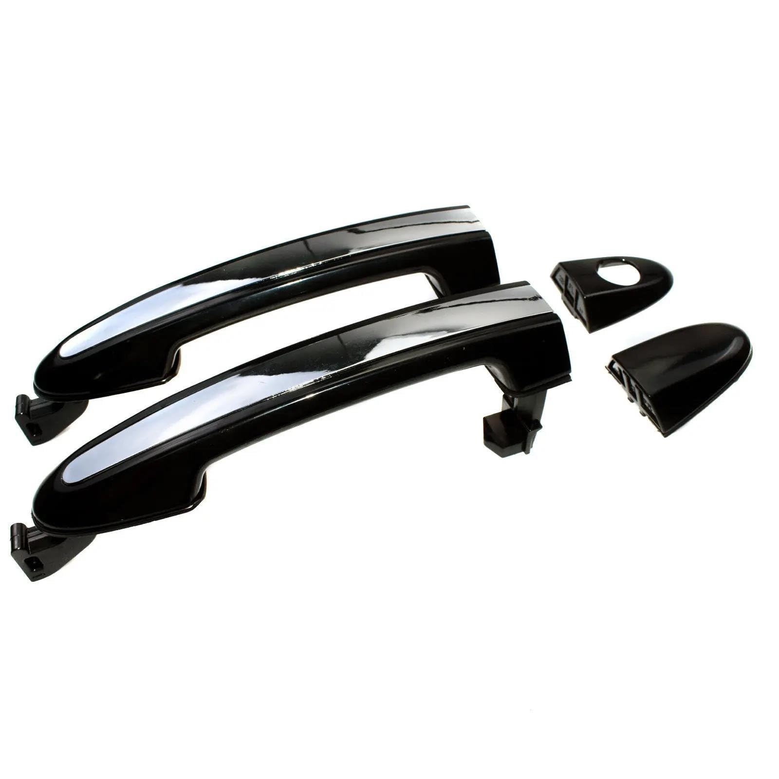 KLAUER Door Handle Covers Chrome Black Outer Door Handle for Hyundai for Santa Fe 2007-2012 826512B000 826612B000 836512B000(Front Side)