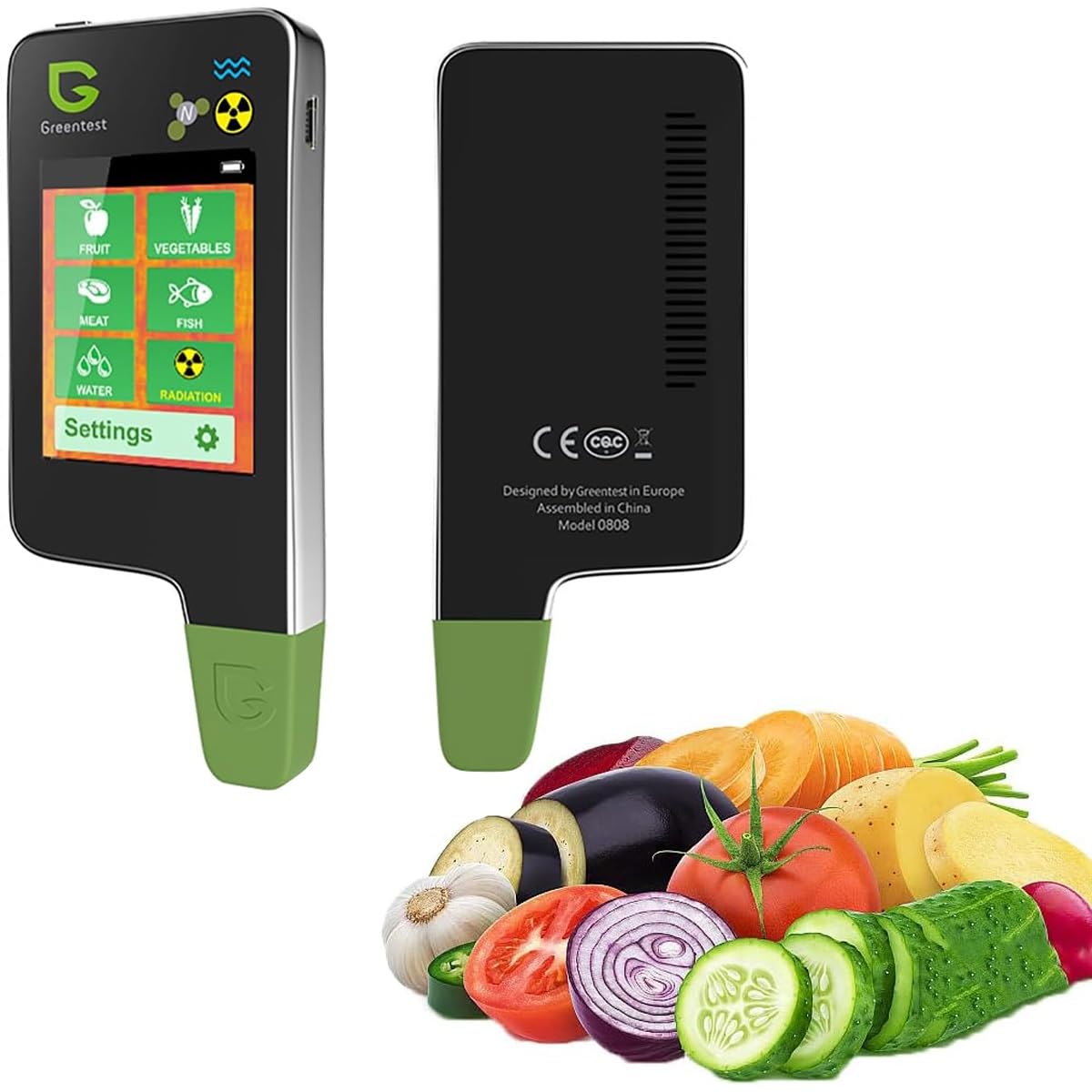 Probador de nitrato de alimentos, detector de residuos de pesticidas 6 en 1 for carnes, frutas y verduras, detector de alimentos, medidor de radiación for agua, for carnes frescas, frutas y verduras(B