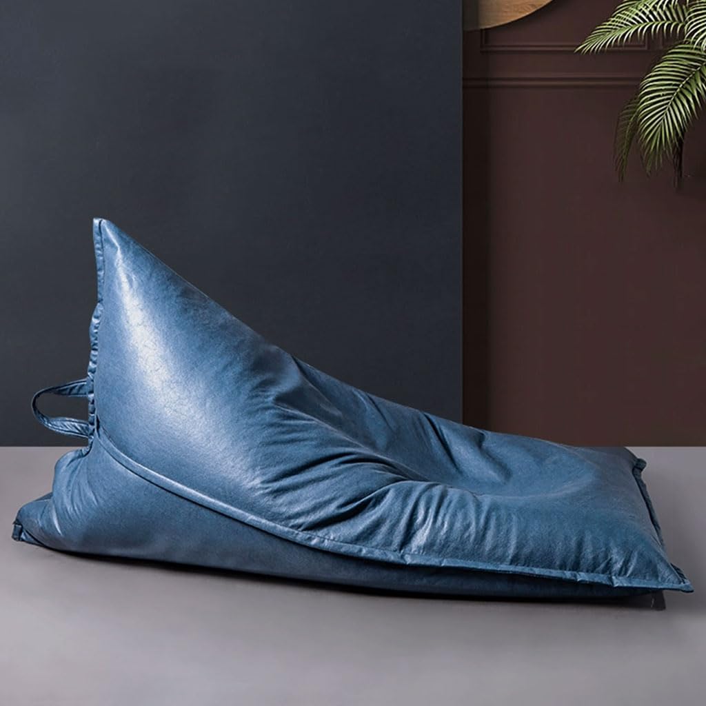 Comodo Creativo morbido divano a sacco a sacco camera da letto balcone poltrona pigra poltrona per il tempo libero pavimento tatami pouf a sacco in pelle con imbottitura lavabile