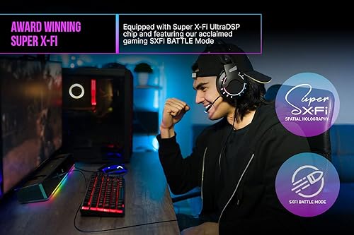 Miniatura 5 de Creative Sound Blaster Katana V2X 5.1 Barra de sonido multicanal para juegos con subwoofer compacto, potencia máxima de 180 W, diseño de 5