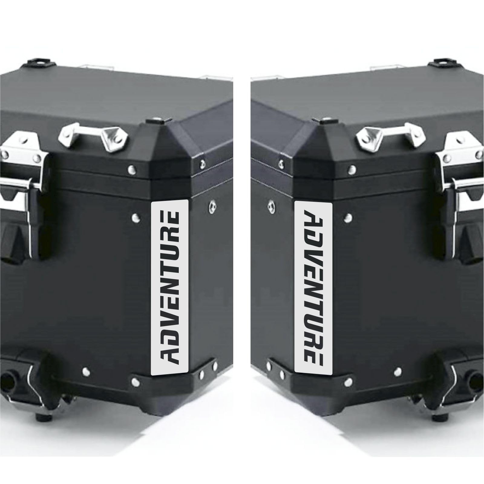 2pcs Refractive Stickers Compatible with Motorrad R 1200 1250 1150 F 800 650 F700 GS A R1200GS R1200 for Touratech Motorcycle Aluminium Panniers Top Case (White-Grey)