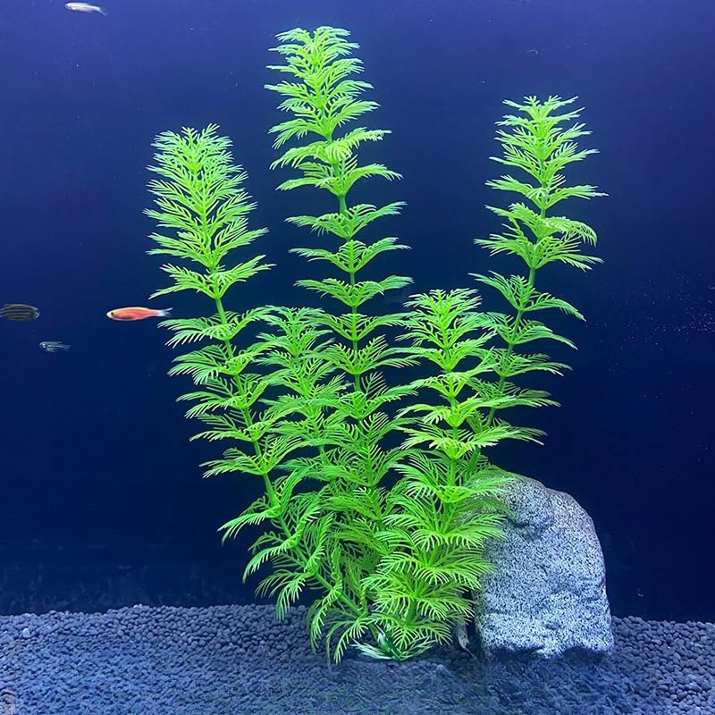 Plantas artificiales de acuario de 8.6 pulgadas, decoraciones de peceras de plástico, plantas acuáticas verdes realistas, accesorios para acuarios, terrarios (X1213-verde)