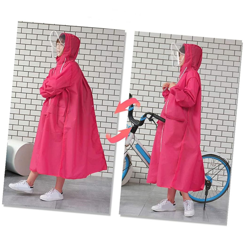 minkissy Regenmantel Für Erwachsene Mit Kapuze Regenponchos Für Erwachsene Tragbarer Regenmantel Black