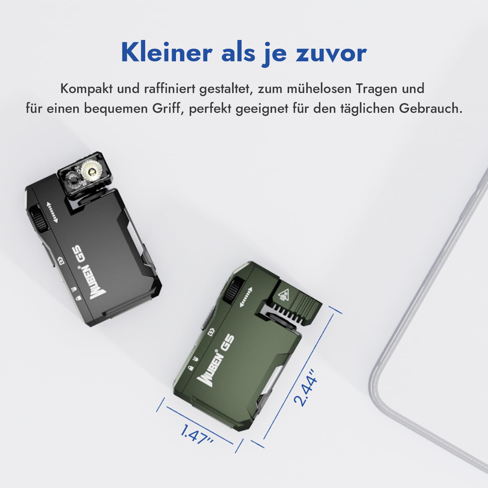 WUBEN G5 LED Taschenlampe Aufladbar - RGB Mini Schlüsselanhänger 400 Lumen, EDC Multifunktional Magnetische USB, 6 Modi Flashlight Wasserdicht für Camping Outdoor