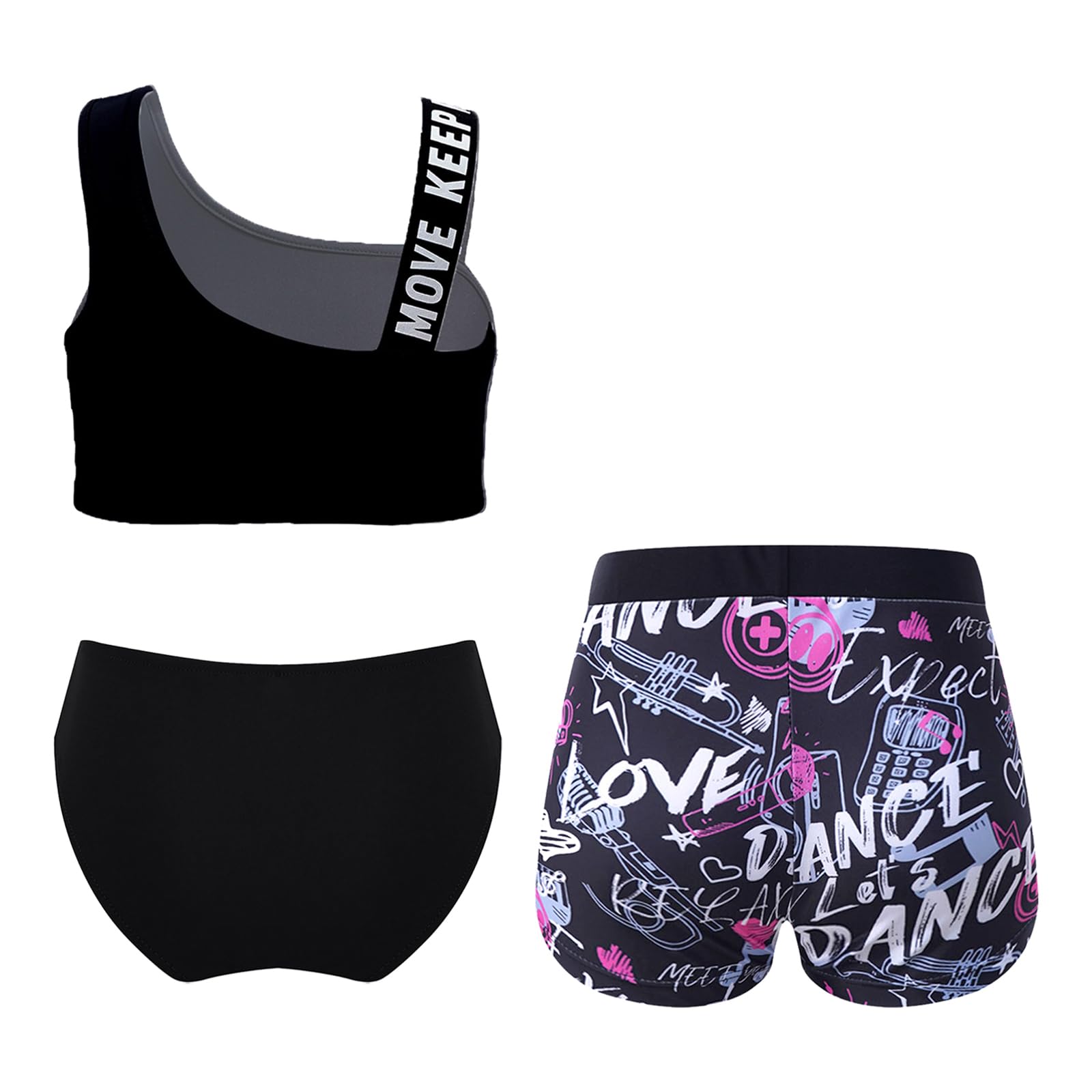 Alvivi Dziewczęce bikini tankini zestaw tank top + szorty dwuczęściowy strój kąpielowy moda kąpielowa dla dzieci strój kąpielowy strój kąpielowy strój kąpielowy na siłownię jogę zestaw sportowy rozm