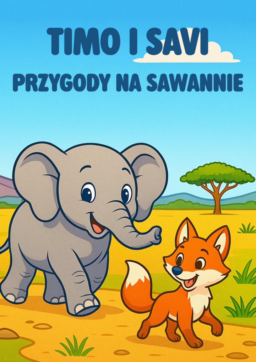 Timo i Savi: Przygody na Sawannie - Kolorowanka dla Dzieci 3-5 Lat: Kolorowe Strony ze Zwierzętami i Edukacyjnymi Ciekawostkami o Afrykańskiej Przyrodzie dla Maluchów i Przedszkolaków