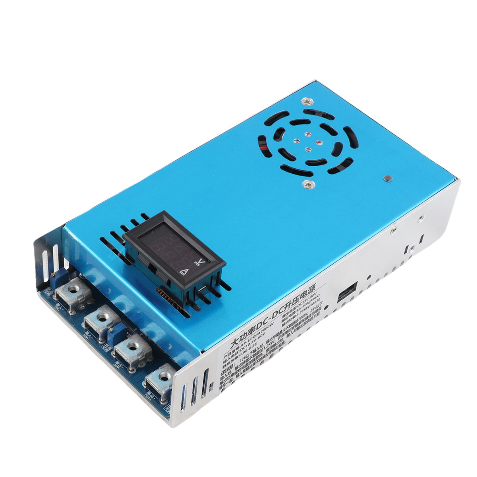 FTVOGUE Fuente de Alimentación Elevadora Convertidor CC 1,75 KW 100 A Regulador de Voltaje de Alta Potencia para Equipos Científicos de Robótica de Laboratorio con Pantalla Digital