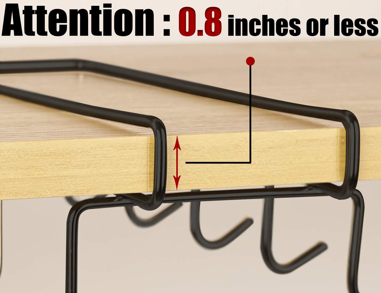bafvt Coffee Mug Holder, Mugs Rack Under Shelf, Kitchen Storage Drying Rack, 304 Stainless Steel (9)