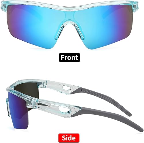 Miniatura 5 de FEISEDY Gafas de sol polarizadas de béisbol para niños y adolescentes, marco TR90 para niños y niñas, ciclismo B2454
