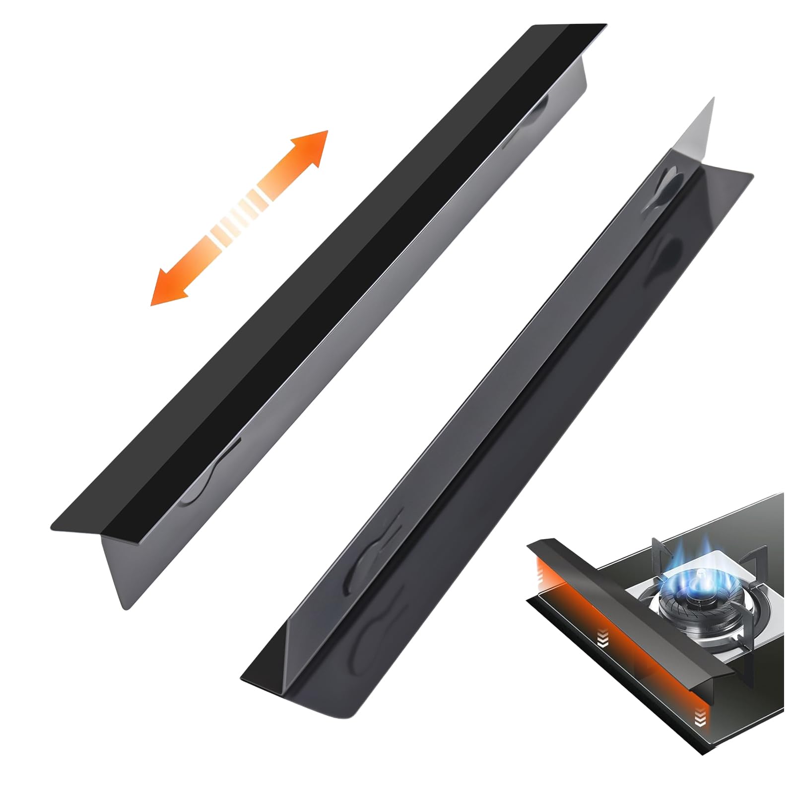 2 Pack Stove Gap Covers,Stove Gap Covers Stainless Steel,Gap Filler for Stove and Counter,Heat Resistant Oven Gap Filler,Adjustable Length 13.8" to 27.5" (T Shape) - 1