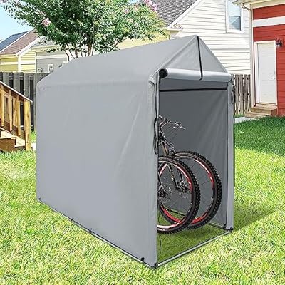 Raysfung Outdoor Storage Shed 6 x 3Ft Heavy Duty Portable Storage Shelter with Roll-up Zipper Door for Bike, Mower, Garden Storage