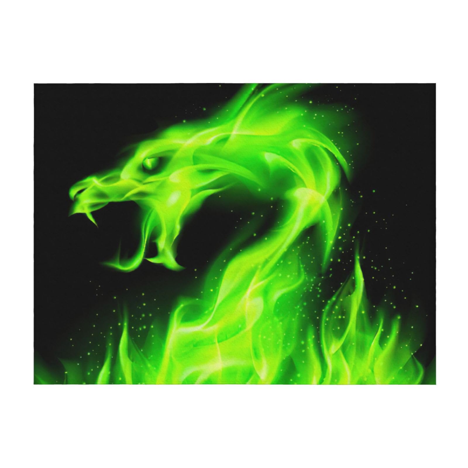 Couverture de lit légère EdWal plaid microfibre imprimé dragon