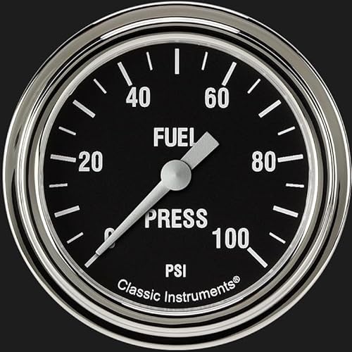 Classic Instruments HR346SLF Hot Rod 2 5/8"" Fuel Pressure Gauge 100 PSI Electric