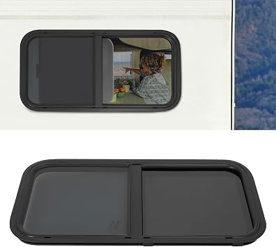 30"W x 15"H RV Window, 30"x15" Horizontal Sliding Window for Campers, Dump Trucks, Cargo Trucks, and Vertical Trailers, Fit for Wall Thickness 0.12-0.24" Forward Mount, 2.13" Reverse Mount