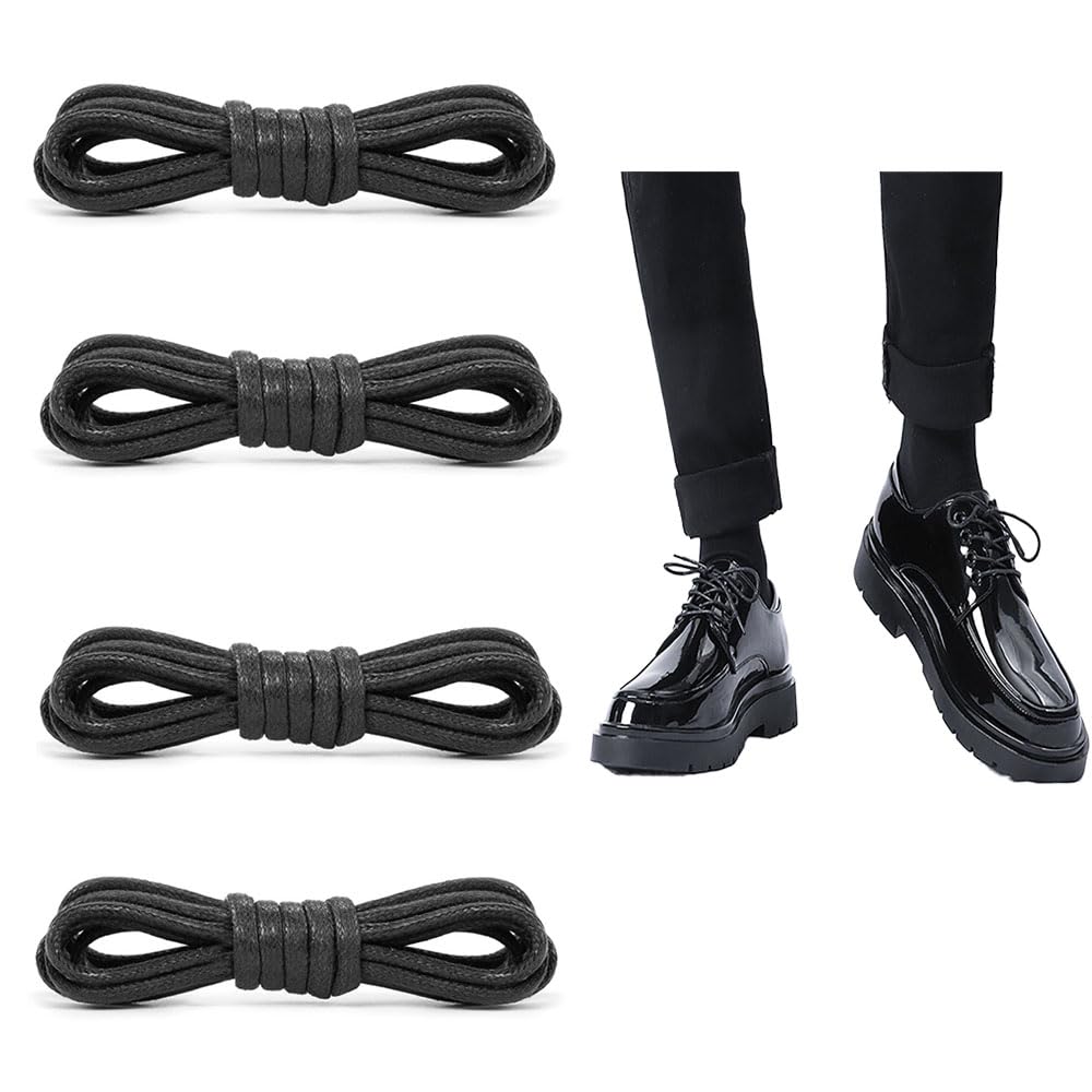Generic2 Pairs Of Waxed Round Shoe Laces Pure Cotton Waxed