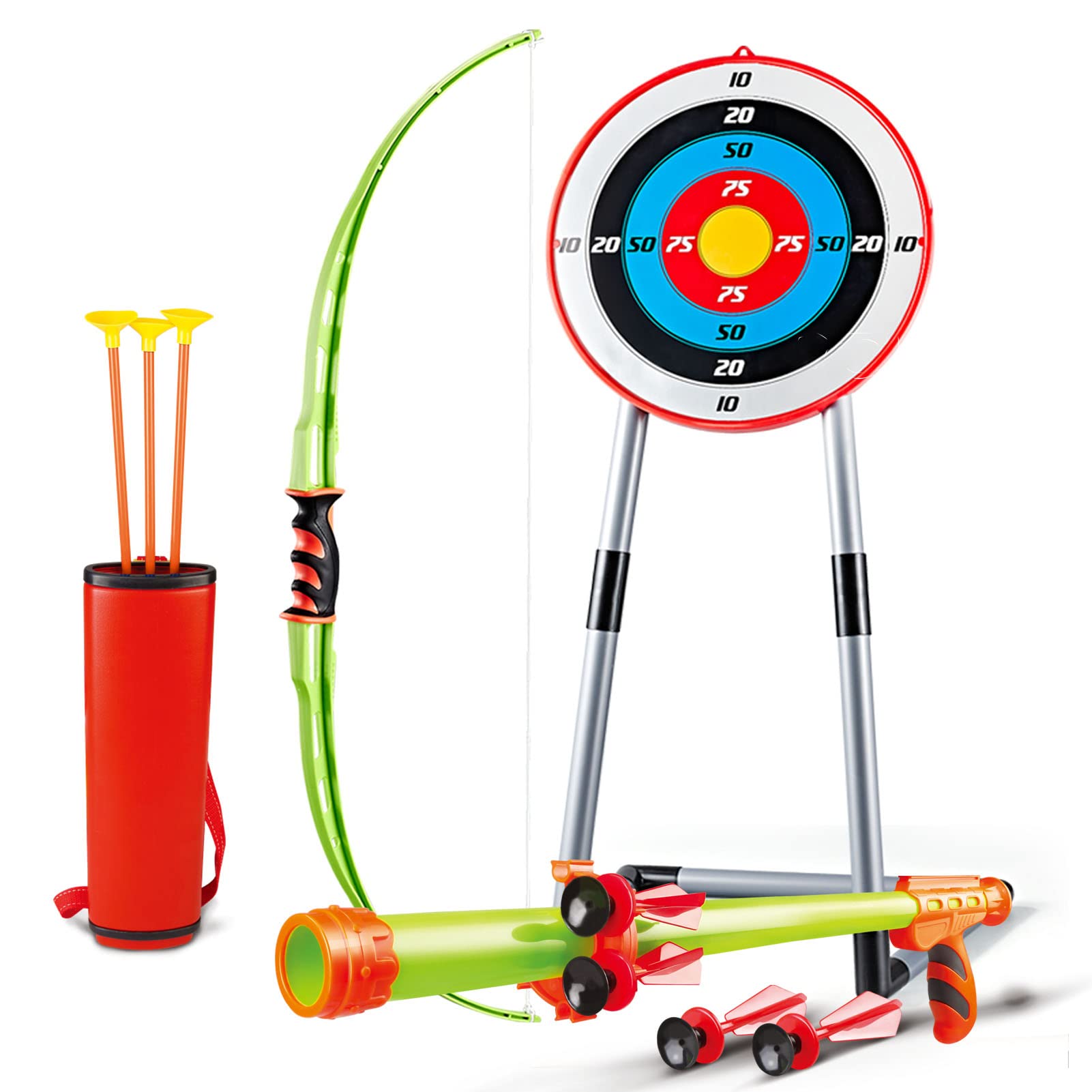 Buy Kids Bow and Arrow Toy Soft Archery Set with Target, 2 in 1 Boys Outside Sport Toys for 7 8