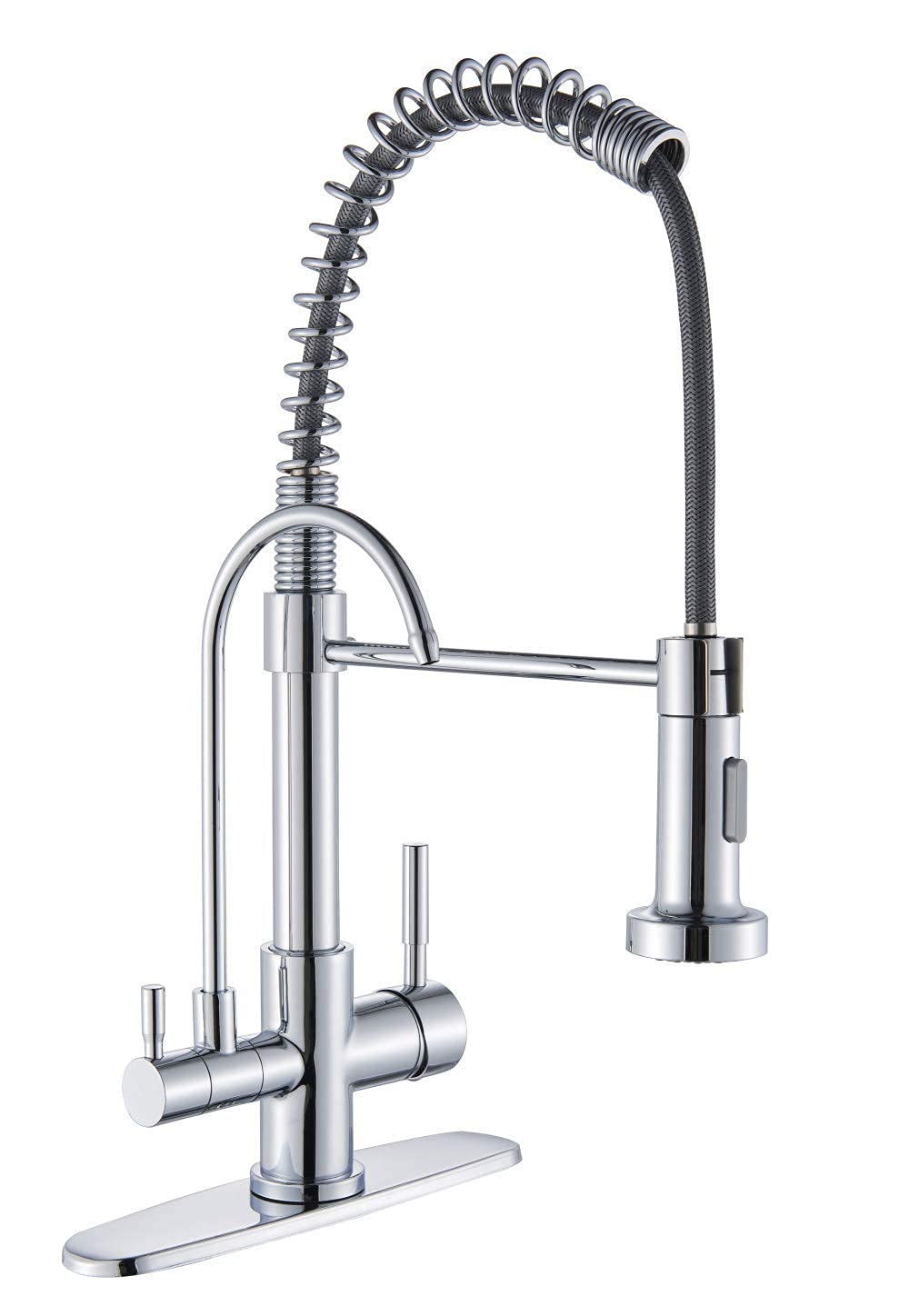 Robinet cuisine filtre eau potable mitigeur évier laiton 2 poignées