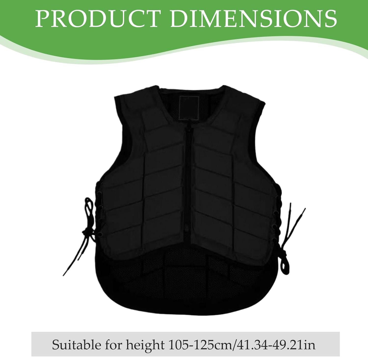 Padded Horse Riding Vest, Equestrian Safety Vest with Adjustable Rope for Boys Girls