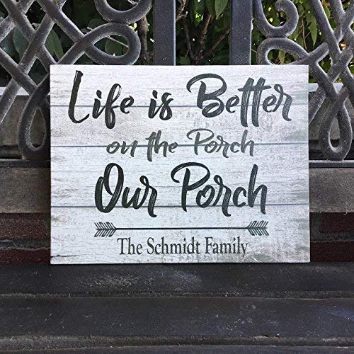 Family Name Custom Sign, Great Christmas Gift, Life Is Better On The Porch, Custom Canvas, Personalize With Family Name