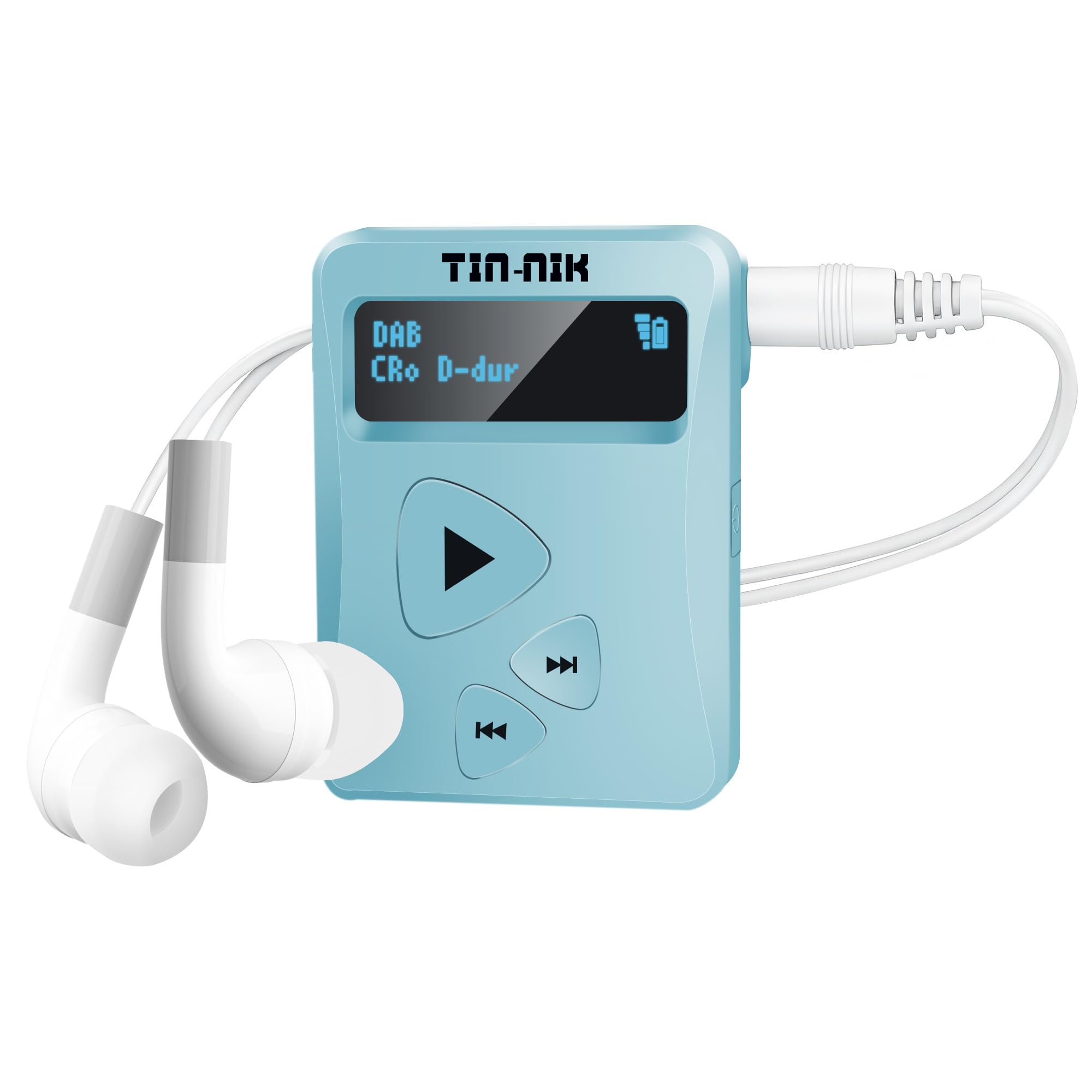 Tin-Nik DAB-398WS-SB Radio portable DAB/DAB+/FM, mini radio de poche numérique RDS-FM avec batterie rechargeable, écouteurs, choix de petits et grands