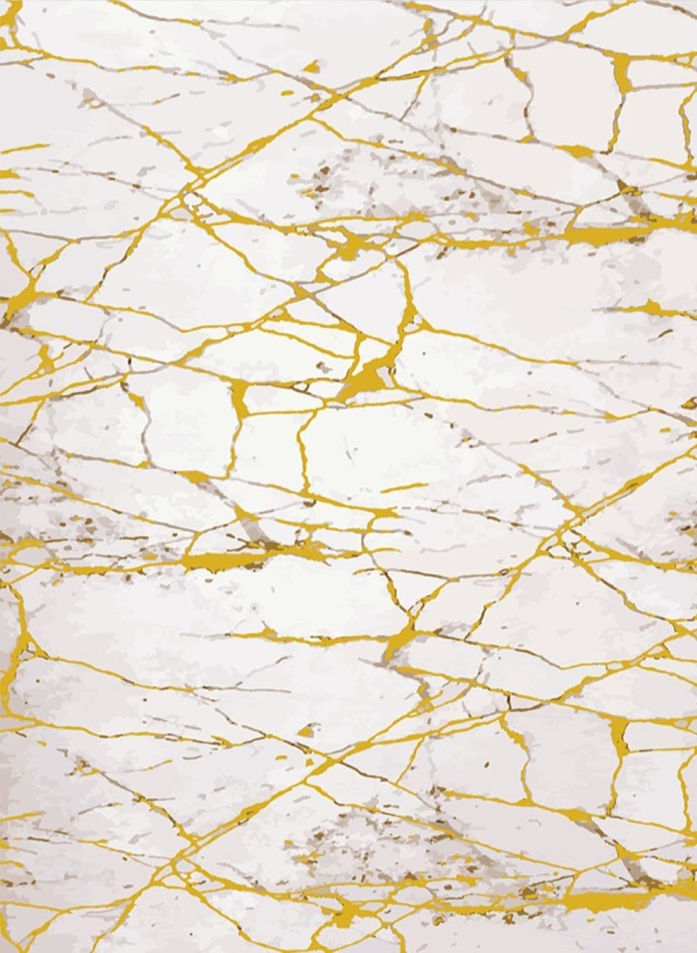 MANI TEXTILETPS_MARB_JAU_80 Rug, Polyester, White, Camel, x_150_cm