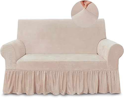 NICEEC Funda de sofá biplaza súper suave de 1 pieza para sofá biplaza, funda elástica universal de elastano para sala de estar, fácil ajuste,