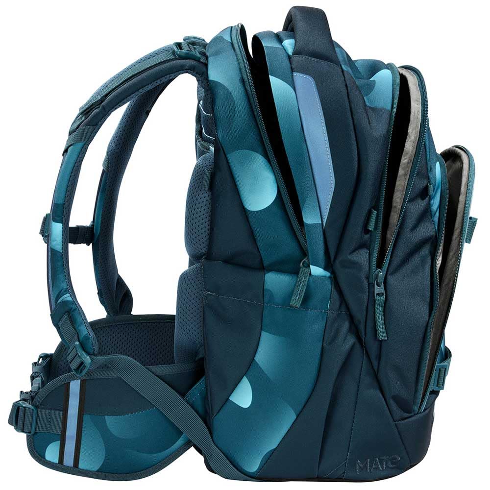 coocazoo MATE Schulranzen-Set 3tlg für Mädchen und Jungen ab der 4. Klasse mit Rucksack. Schlamperetui und Sportbeutel (Aqua Flow)
