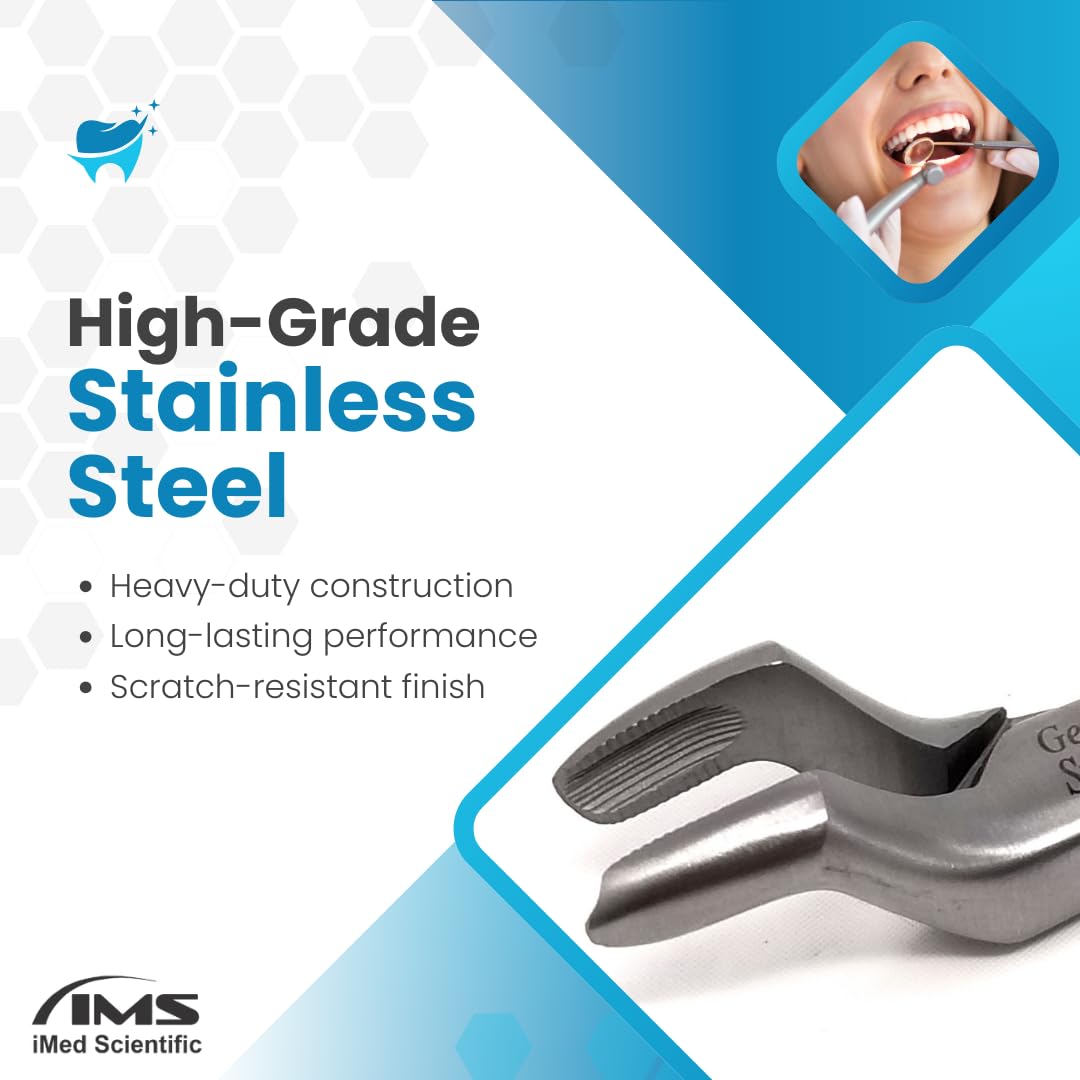IMEDS Dental Extracting Forceps #53L with Serrated Beaks Upper Left Molar Tooth Extraction German Stainless Steel Professional Tools for Dentist Student Training
