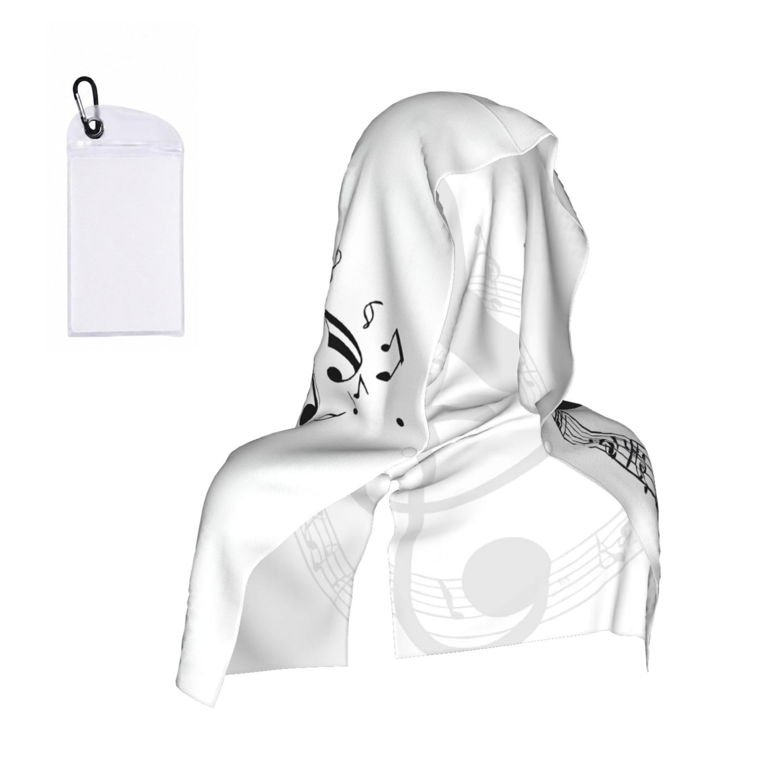 ESNAIUVCD Music Print Multifunctional Cooling Hoodie Bandana Portable Sweat Absorbing Design For Beach Workouts Exercise Heat Relief Accessories