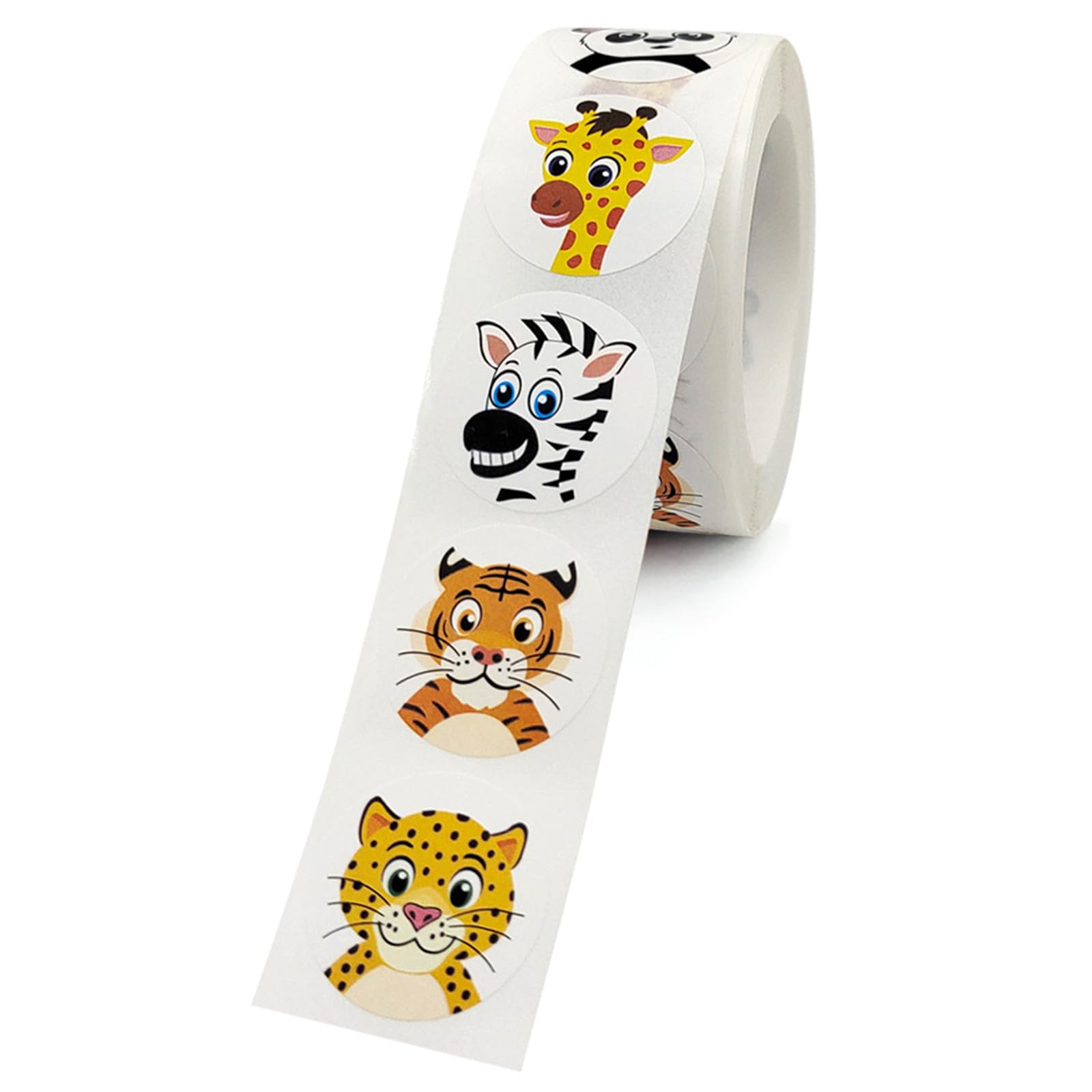 OMJMYY 2000 stuks ronde cartoondierenstickers kinderen dier beloningsstickers waterdichte zelfklevende stickers dieren stickerrol voor skateboard