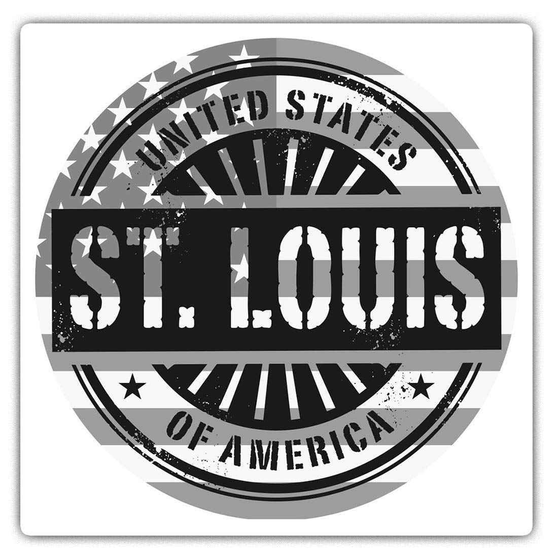 2 x 7.5cm Square Vinyl Stickers - St. Louis Missouri USA American Flag Decals 40541