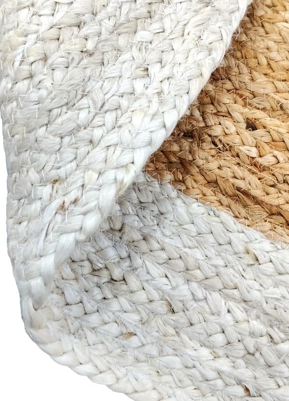 Tappeto reversibile in iuta, 2,8 x 2,7 m, bianco e beige