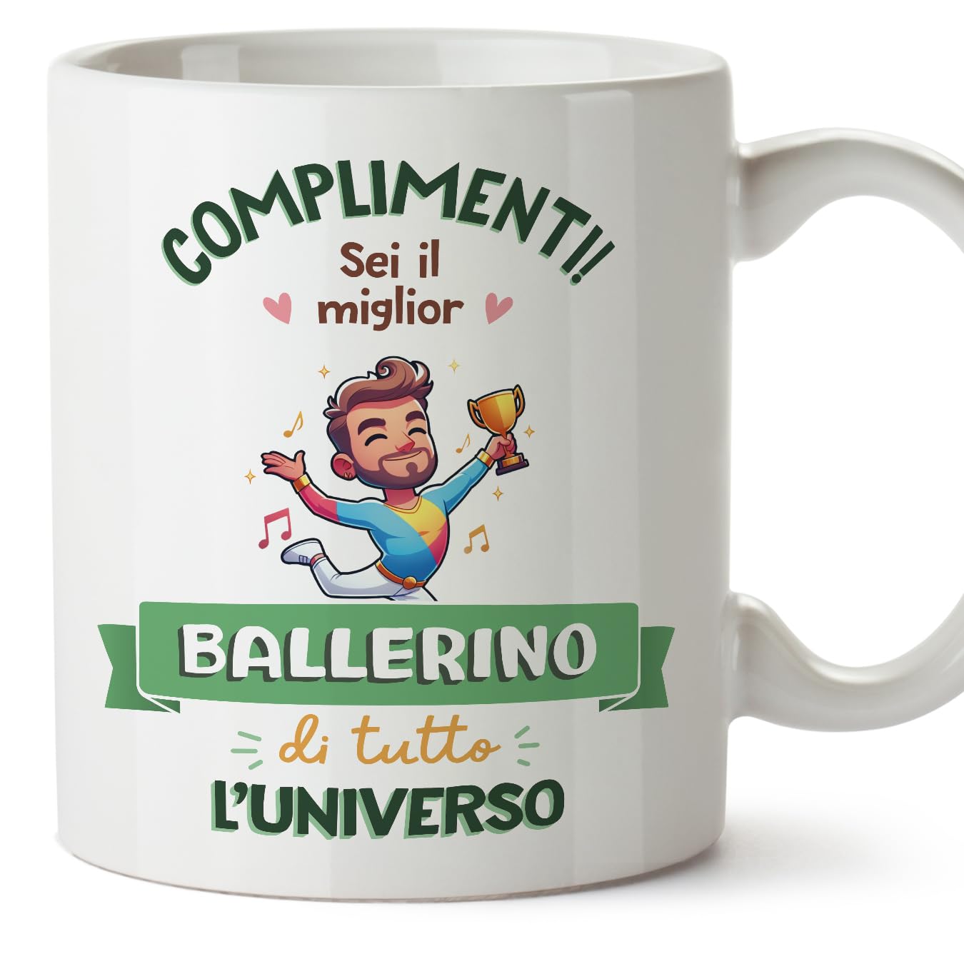 MUGFFINS Dancer Man Mug - in Italian - Miglior Universo Trofeo - Funny Gift for Colleagues - Ceramic 11oz Mug — image 1