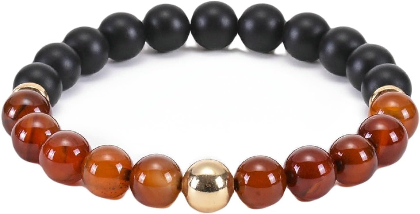 LYGBAOFUL Gioielli da Donna Bracciale con diffusore di Oli Essenziali da Donna Pietra lavica, bracciali Elastici da Uomo in Pietra Naturale da 8 mm Gioielli da 17 cm