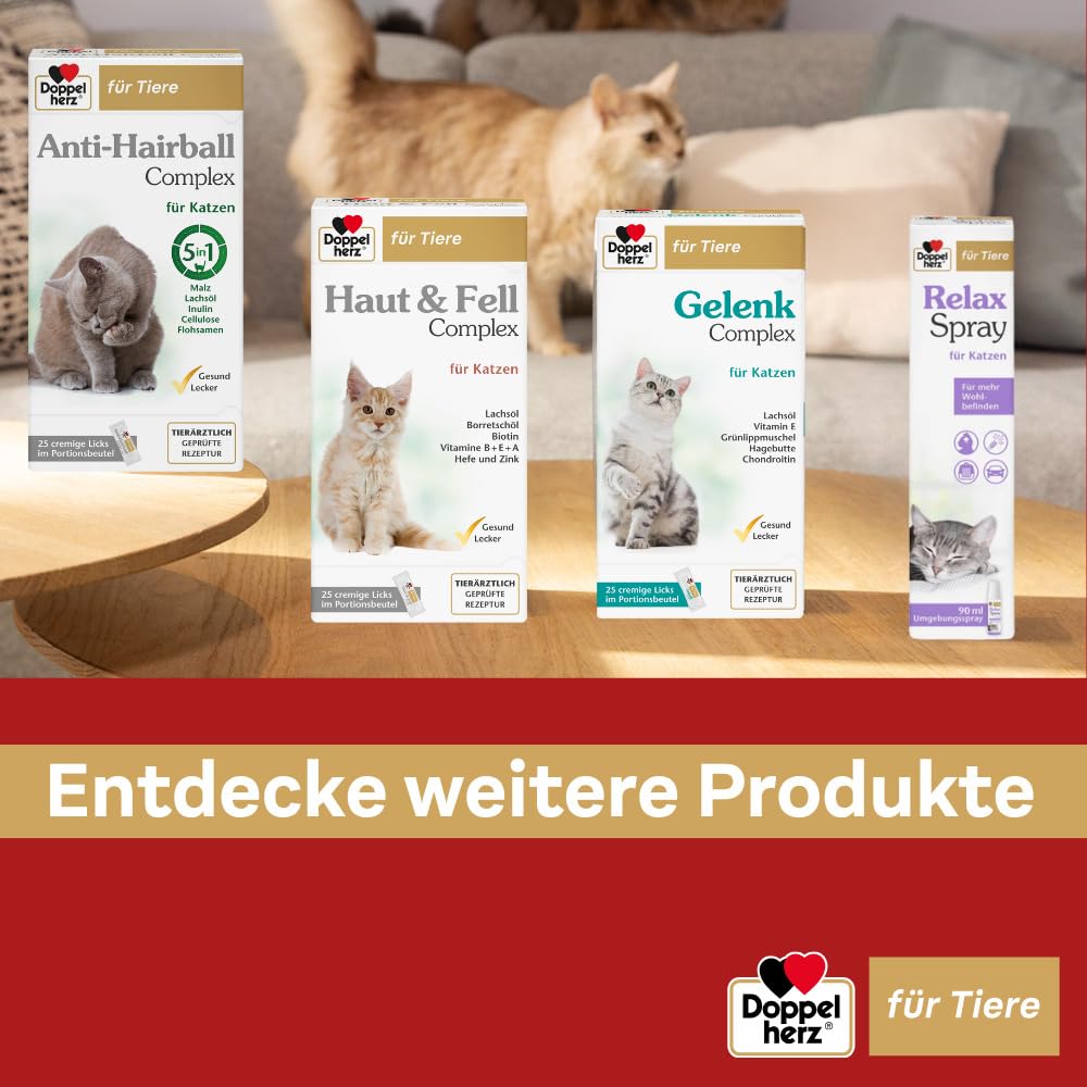 Doppelherz für Tiere Haut & Fell Complex cremige Licks für Katzen, 25 pzas Palos