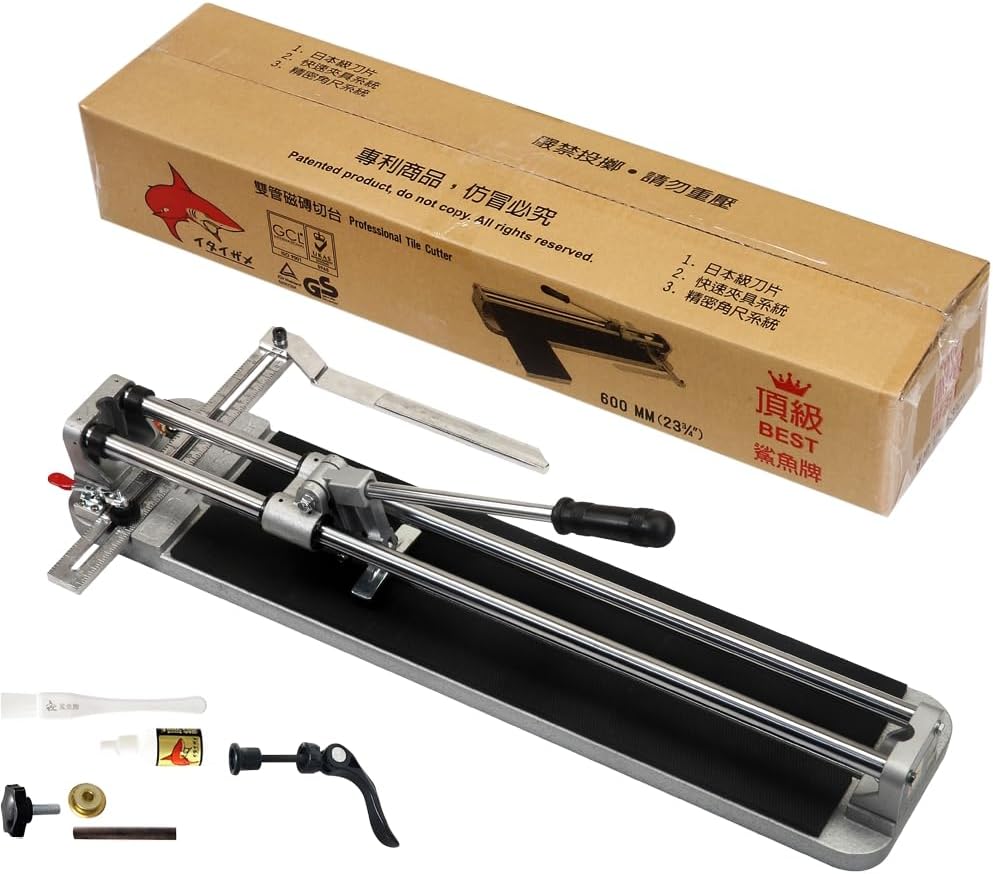 Professional Tile Cutter - 24" (615mm),Taiwan's Top 1 Pro Tile Cutter Brand,Strong Base, Precision Tungsten Carbide Cutting Wheel - Ideal for Porcelain Tiles in Precision Cutting Industry"