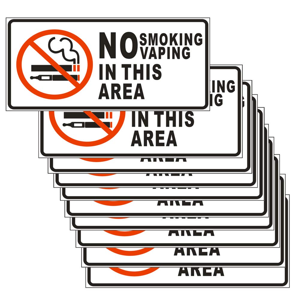ICObuty No Smoking No Vaping in This Area Sticker Sign 10 Set 1.5 X 3 Inch 5 Mil Vinyl Laminated for Ultimate Protection Durability Self Adhesive Decal UV Protected Weatherproof (Q)