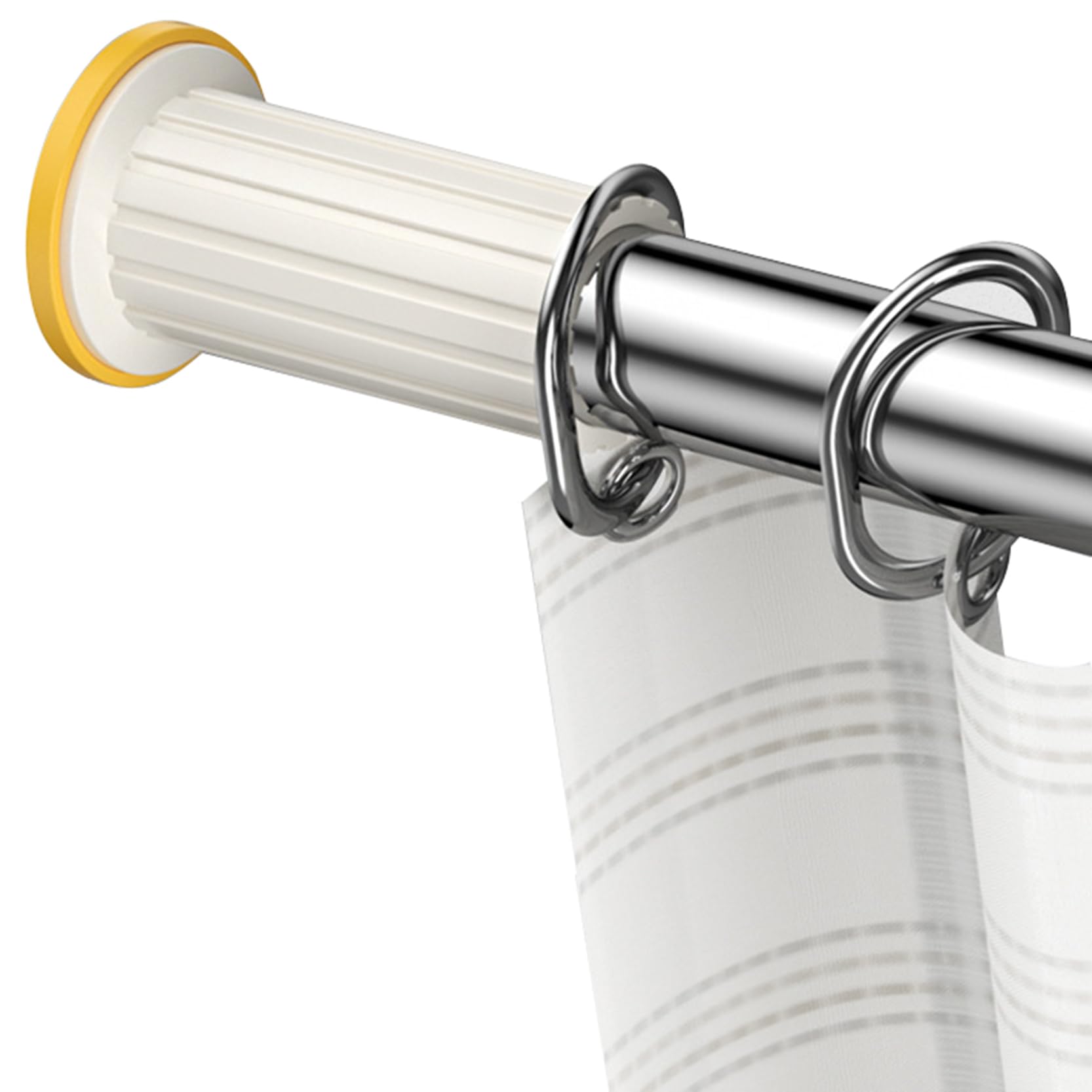 Gardinenstange Ohne Bohren, Verstellbare Vorhangstange, Spannstangen für Vorhänge Ausziehbar, Fenstervorhangstangen für Badezimmer Wohnzimmer, Raumteiler-Duschvorhangstange(Size:130-240cm)