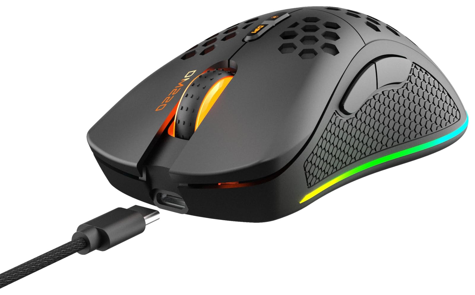 DELTACO GAMING DM220 mysz gamingowa radiowa, optyczna, czarna, 7 przycisków, 4800 DPI, możliwość ponownego ładowania