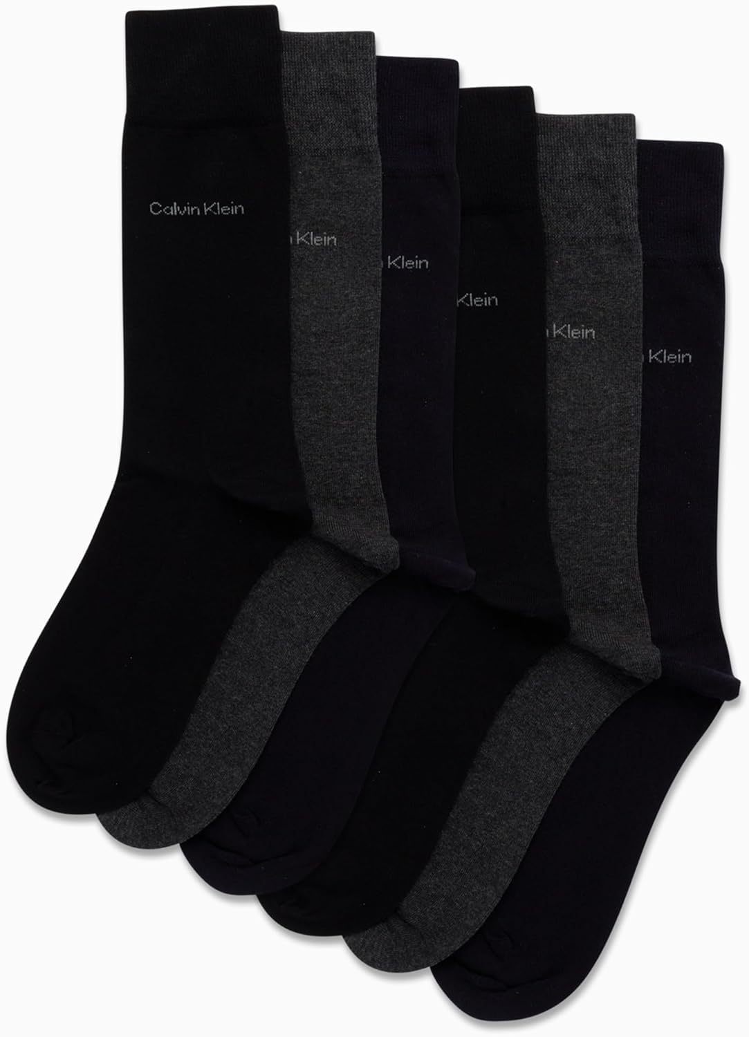 Calvin Klein 6 paia di calzini da uomo, in morbido misto cotone, con polsino rialzato, modello misto