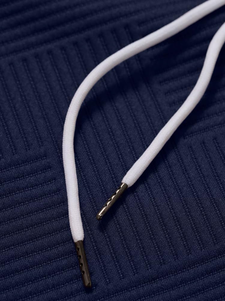 TOMITANY Mens Hoodies Casual Textured Long Sleeve 1/4 Button Pullover Hooded Sweatshirts Elbow Patchwork - Image 5