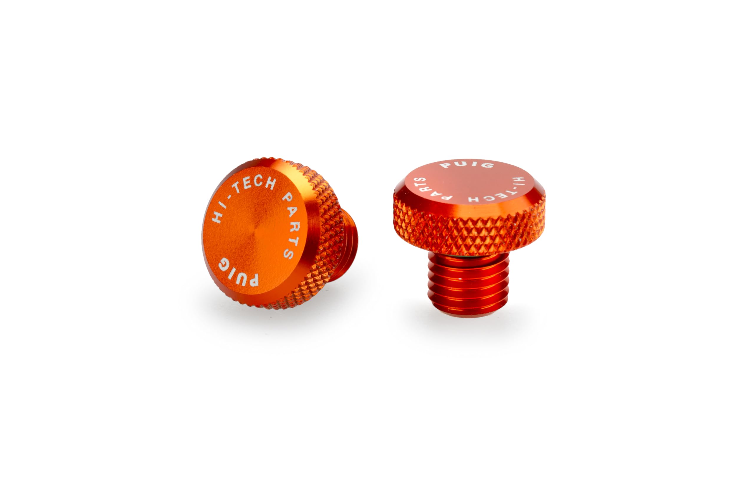 Puig Mirror Hole Screw Plugs | M10/125 LH & RH Threads | Orange
