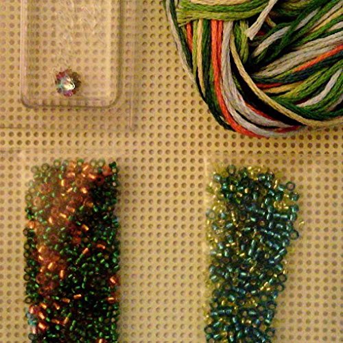 Image of Lizard Beaded Counted Cross Stitch Ornament Kit Mill Hill 2017 Spring Bouquet MH181713