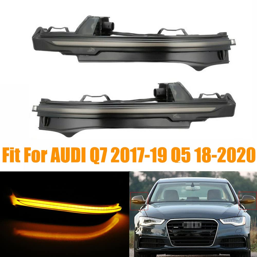 TOTMOX Riloer LED Dynamic Sequential Turn Signals Light, Side Mirror Sequential Blinker Indicator Light Compatible with Audi Q7 2017 2018 2019 Q5 2018 2019 2020