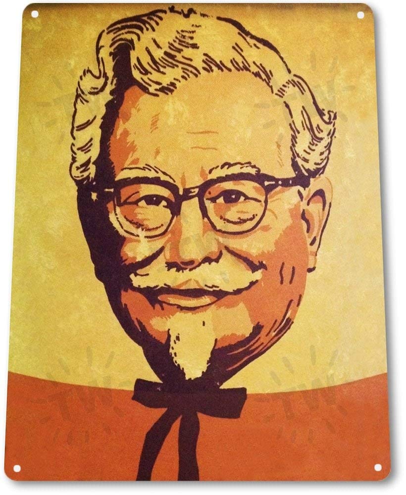 Ingzzaac Metalpostera102375 Tin Sign B346 Colonel Sanders Fried Chicken Kitchen Sign Decor Tin Sign 7.8Inch*11.8Inch