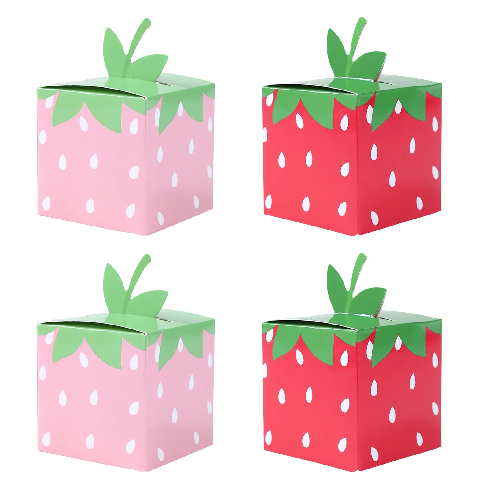 24 Pcs Strawberry Gift Candy Boxes Cute Fruit Strawberry Party Candy Treat Box for Summer Themed Birthday Party