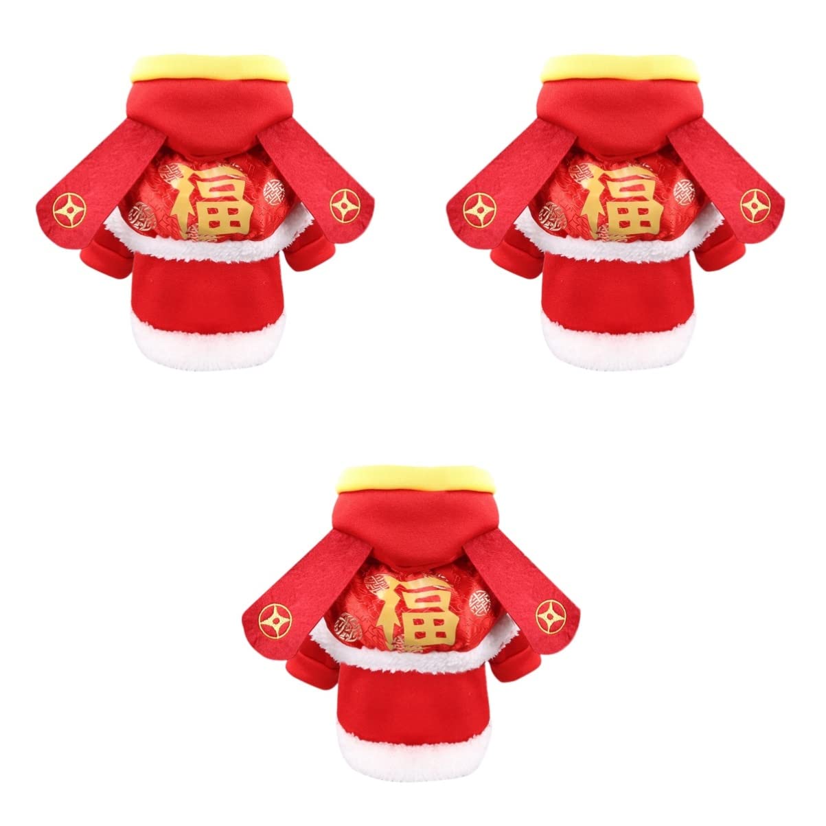 FRCOLOR 3 Pz Abbigliamento Invernale Vestiti Cappotti Per Cani Per L'inverno Costume Da Compagnia Di Capodanno Costume Capodanno Cinese Per Cani Creativo Cane Cappotto Invernale Cucciolo